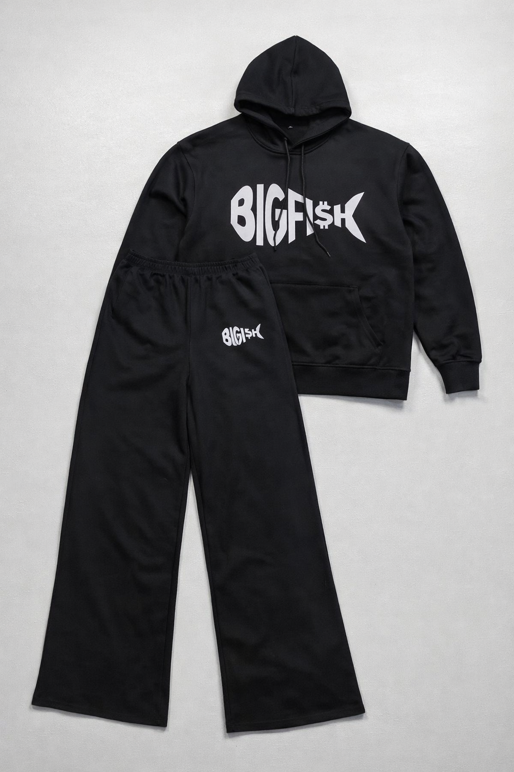 Jet Black Premium Big Fish Flare Sweatsuit